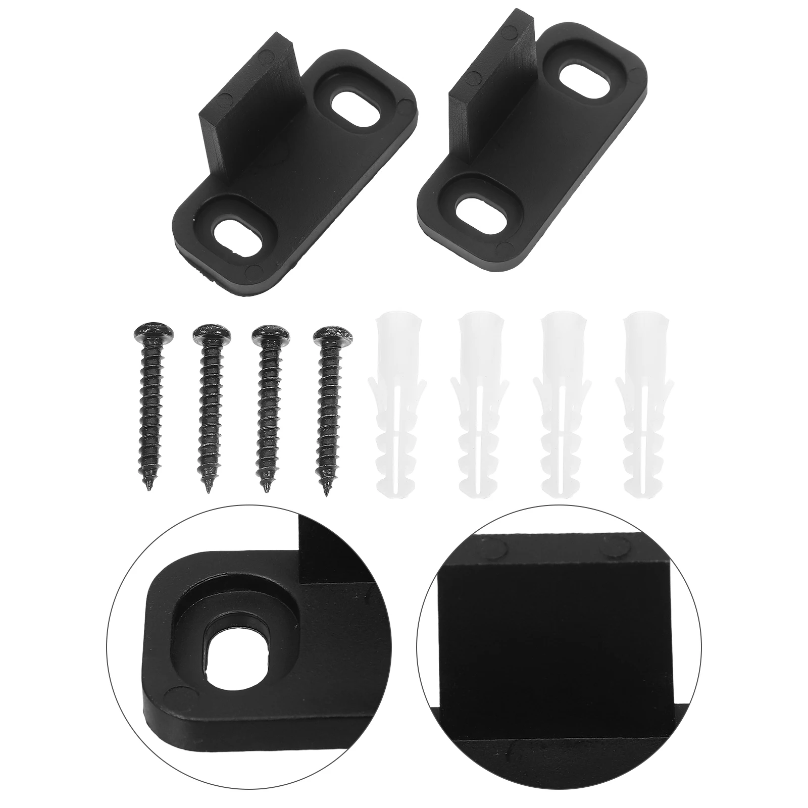 

1 Set Plastic Floor Guide For Sliding Barn Hardware Bottom Track Closet Door Stability Easy Install Black Door Stopper