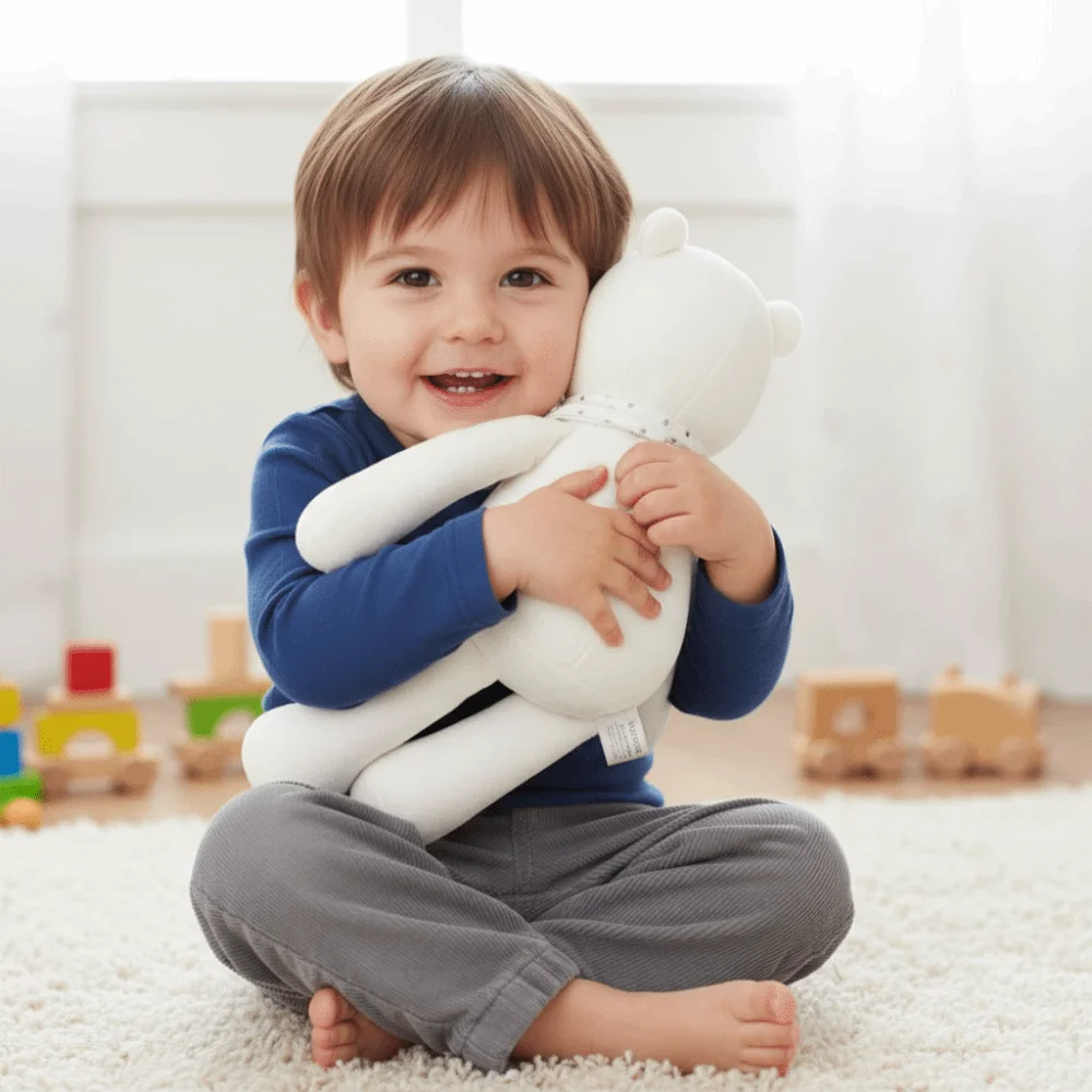 

Cute Cartoon White Bear Animal Stuffed High Quality Soft Bear Plushie 35cm Cuddling Sleep Sleeping Mate