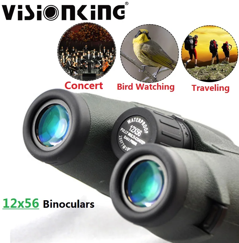 

Visionking 12x56 Binocular FMC BAK-4 HD Professional Nitrogen Waterproof Optical Scope Outdoor Birdwatching Camping Telescope