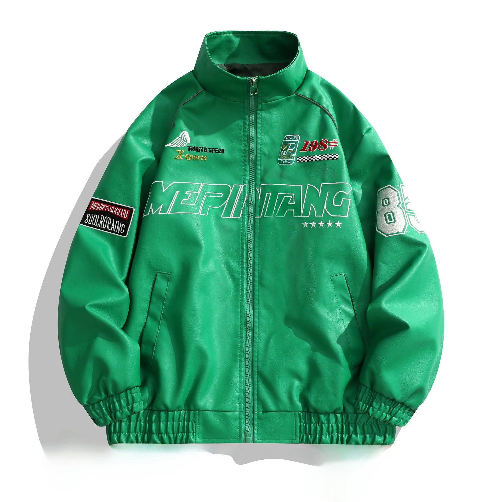 

Мужская утепленная куртка из искусственной кожи в стиле ретро хип-хоп, укороченная, для мужчин среднего и старшего возраста