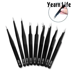 ESD Anti-Static Stainless Steel Tweezers Precision Maintenance Industrial Repair Curved Tool Home Working Model Making Hand Tool