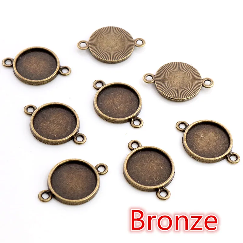 8-30mm wewnętrzny rozmiar klasyczny 7 kolorów Plated jednostronny podwójne zawieszenie prosty styl Cabochon baza ustawienie Charms wisiorek — zdjęcie 7