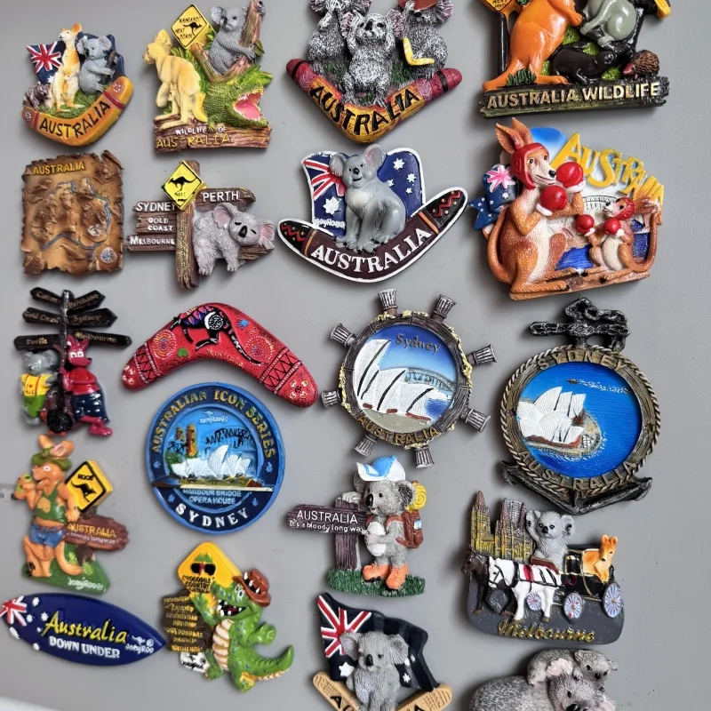 Australian Melbourne and Sydney Opera House Kangaroo Koala Tourism Resin Fridge Magnet Home Decoration