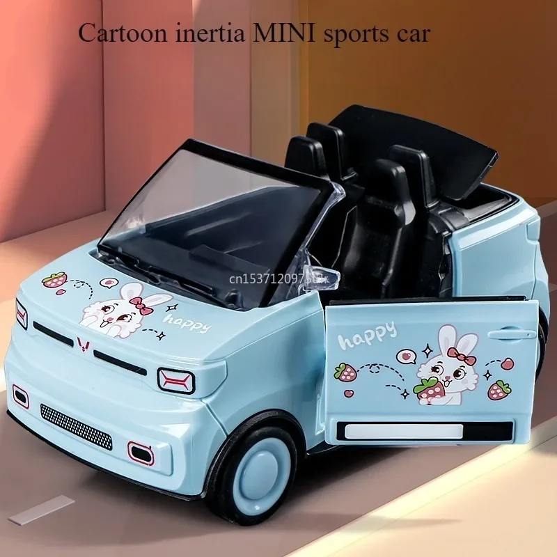 Mini Cartoon Convertible Car Simulation Plastic Mini Car Model Boy and Girl Inertia Sports Car Toy Birthday Party Toy Gift