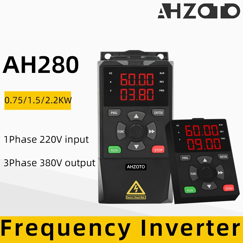 AH280 VFD 3/4KW Frequency Inverter Single Phase 220V Input Three Phase 380V Output Frequency Converter Variable Frequency Drive