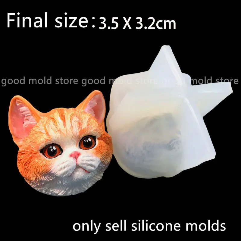 Cute kitten Head Plaster Mold British Shorthair Persian Cat Animal Epoxy Resin Silicone Mold Ragdoll Hairless Cat Pet Silicone