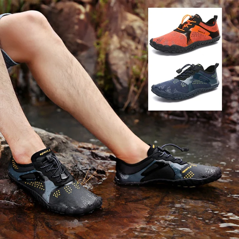 

2022 New Beach Shoes Quick Dry Men Water Shoes Breathable Barefoot Sneakers for Swimming Hiking Gym