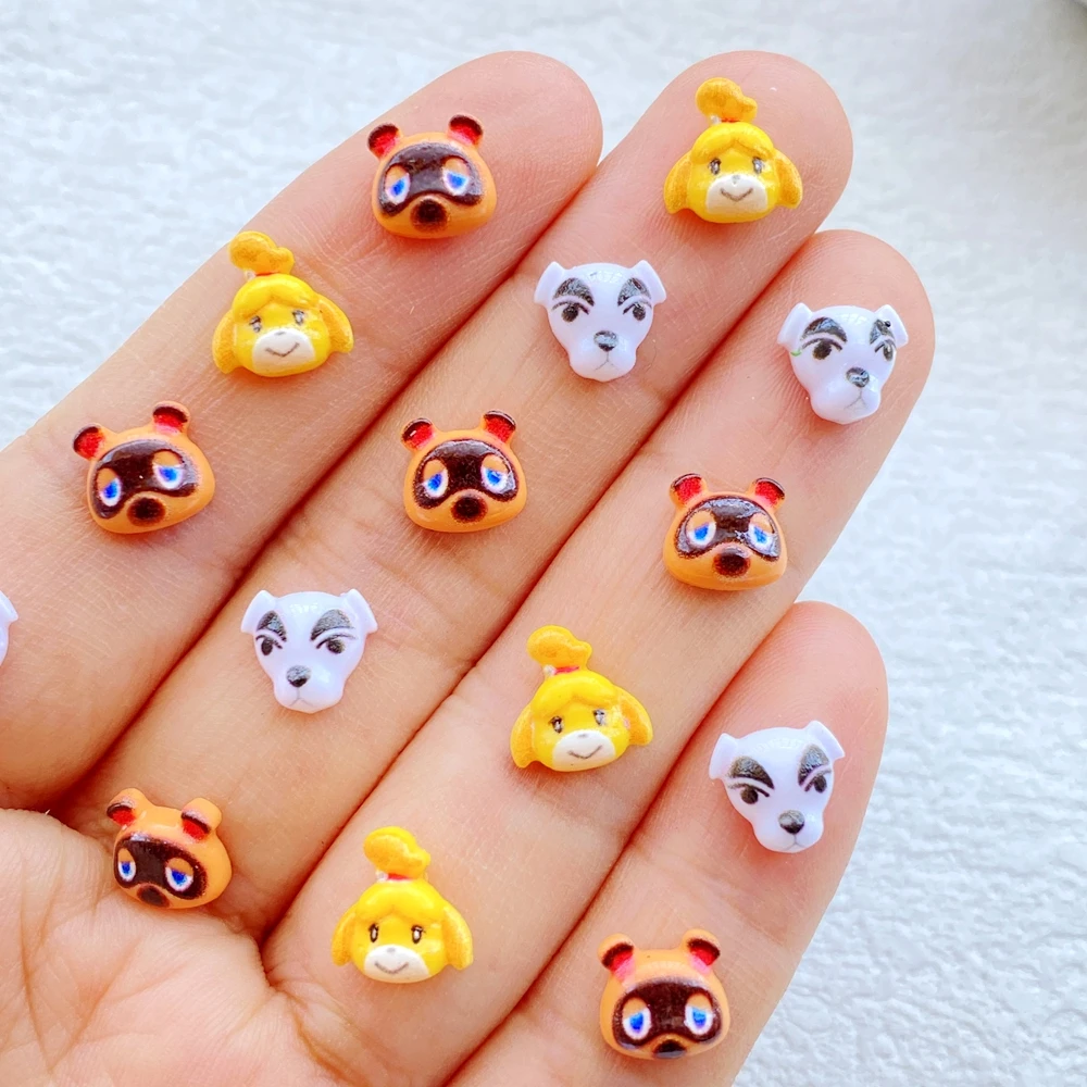 50 pièces de décorations pour ongles, mini breloques mignonnes en forme de chiot de dessin animé, strass, pour artisanat DIY, décorations 3D pour ongles