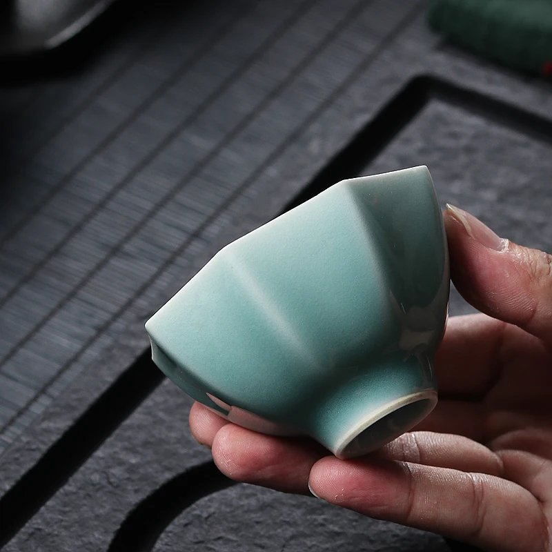 

Handmade Blue Porcelain Tea Cup Gongfu Tea Drinking Cup Owner Cup Dragon Well Tea Set Home Use Tea Bowl Craftsmanship