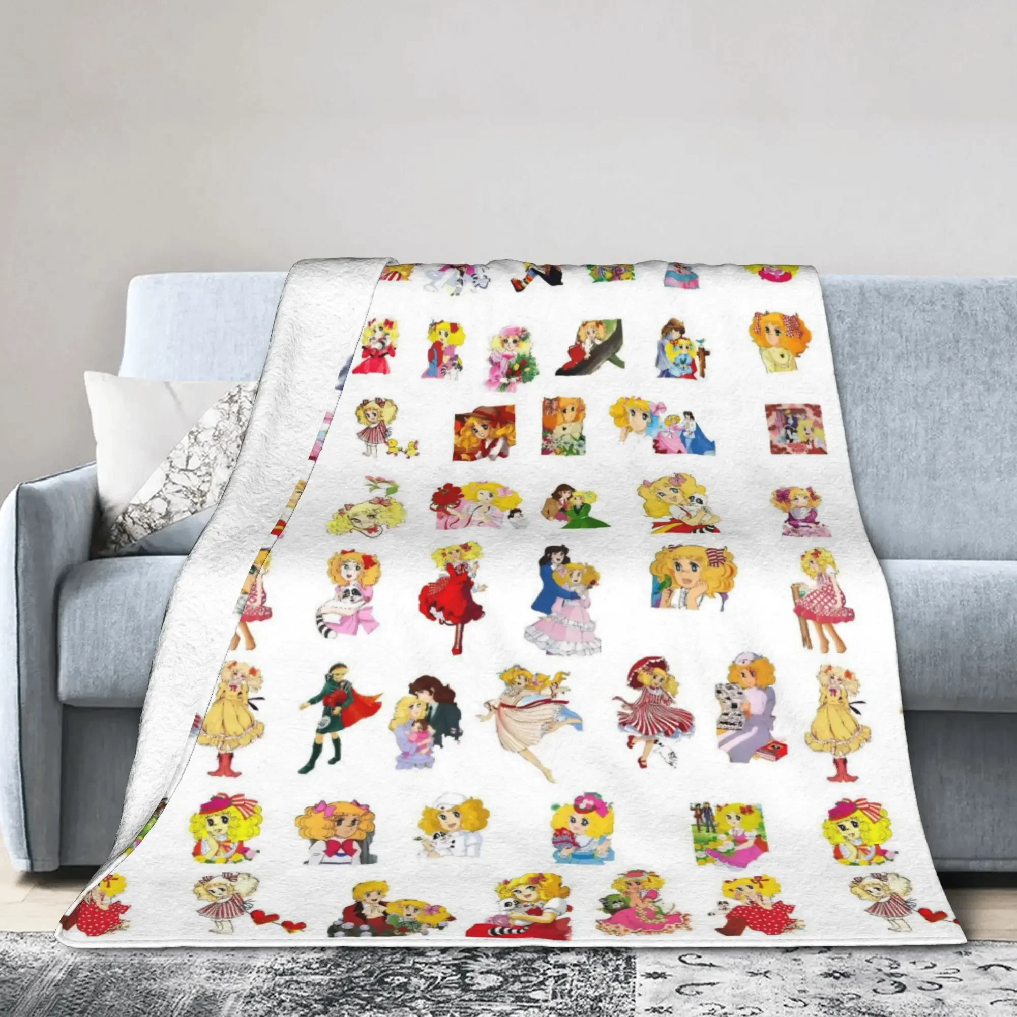 

Фланелевое одеяло Candy Candy с японскими милыми девочками в стиле аниме и манги, теплое покрывало для кровати, дивана, автомобиля, дома, весна-осень