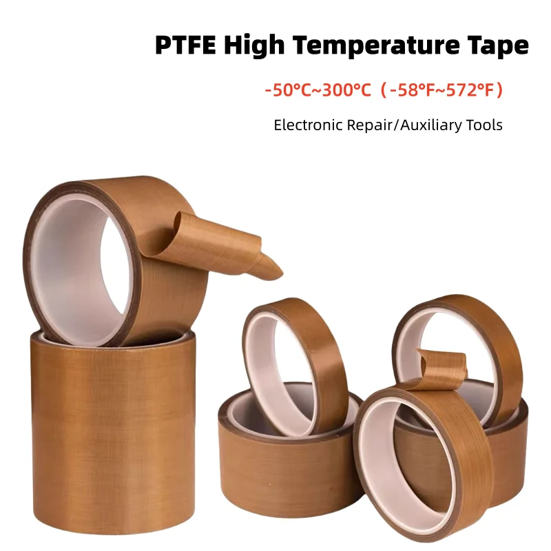 

10m/roll PTFE Tape Adhesive Cloth Insulated Vacuum High Temperature Resistant Electrical Heat Insulation Sealing Tapes