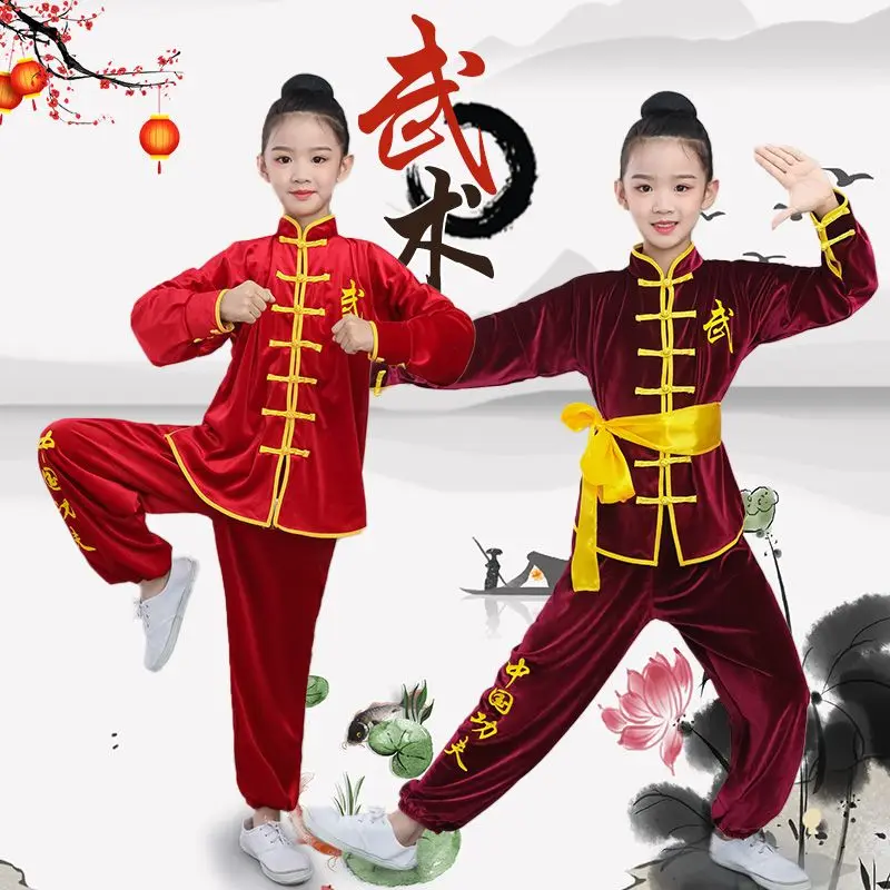 2024 new martial arts performance costume unisex thickening tai chi competition clothing chinese tang style wushu training suit image 2