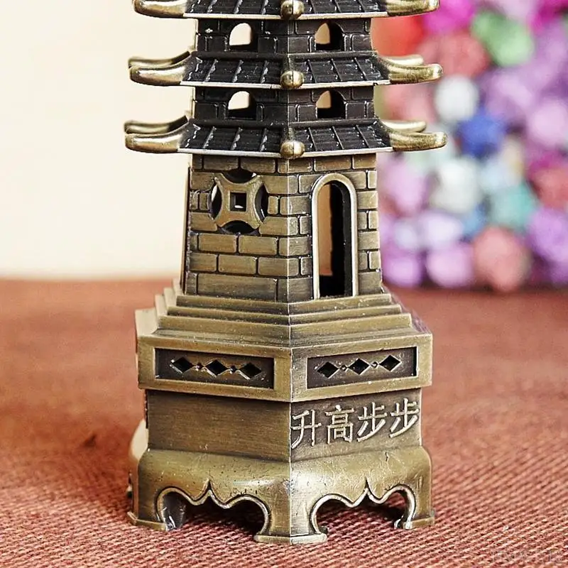 Zinc Alloy Feng Shui Education Tower Nine Levels Wen Chang Pagoda For Education And Career Business Growth Desktop Ornaments