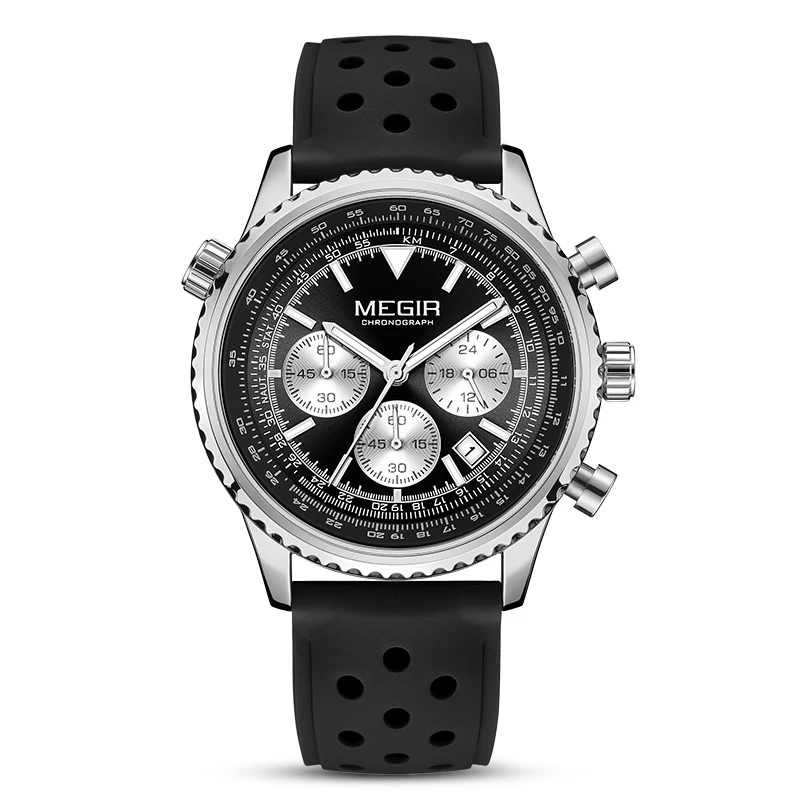 Ultra Thin Business Quartz Watch for Men with Multifunction Luminous Waterproof Calendar and Silicone Strap