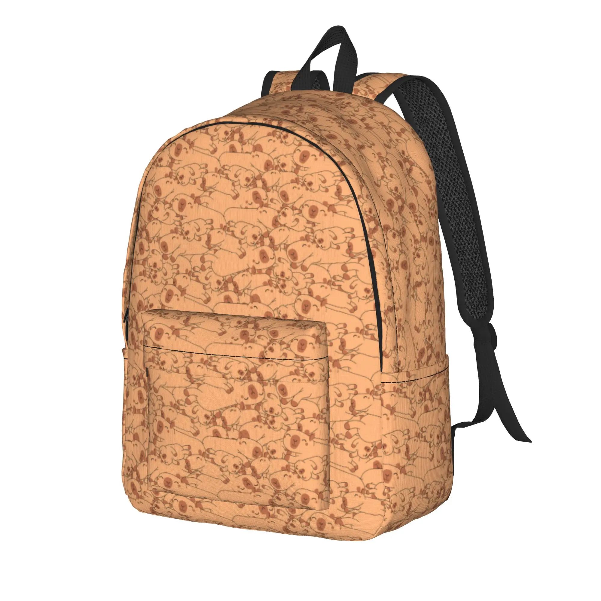 Cute Capybara Animal Doodle Print Backpack  Teen Polyester Travel Backpacks Pattern Leisure School Bags Rucksack