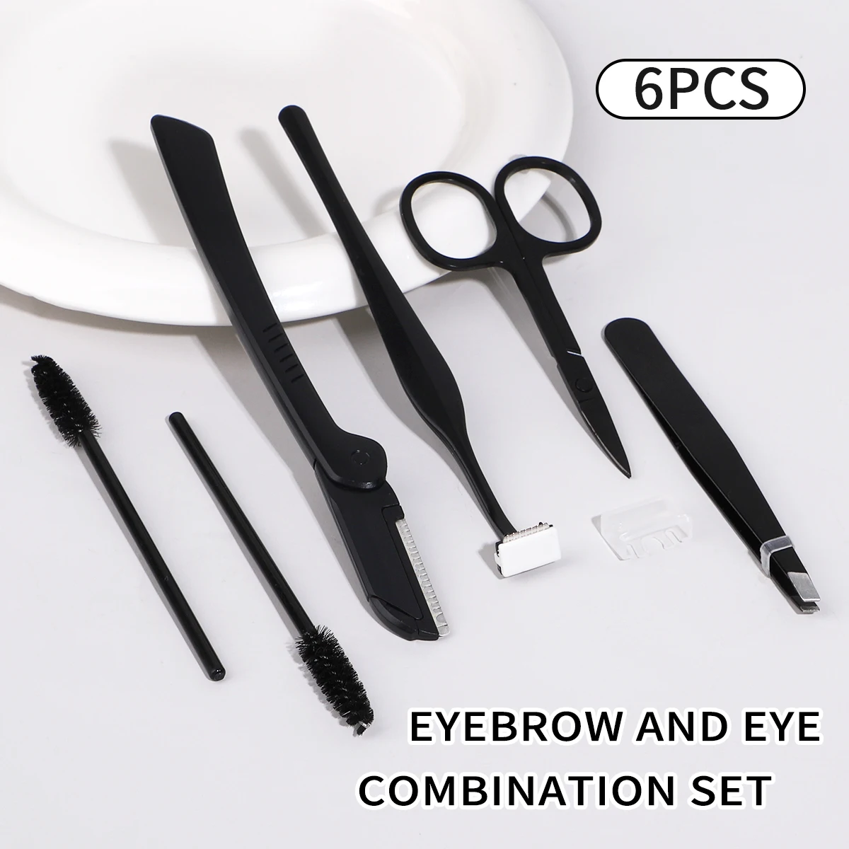 6-piece tweezers eyebrow trimmer tool, an ideal tool for eyebrow clipping. portable