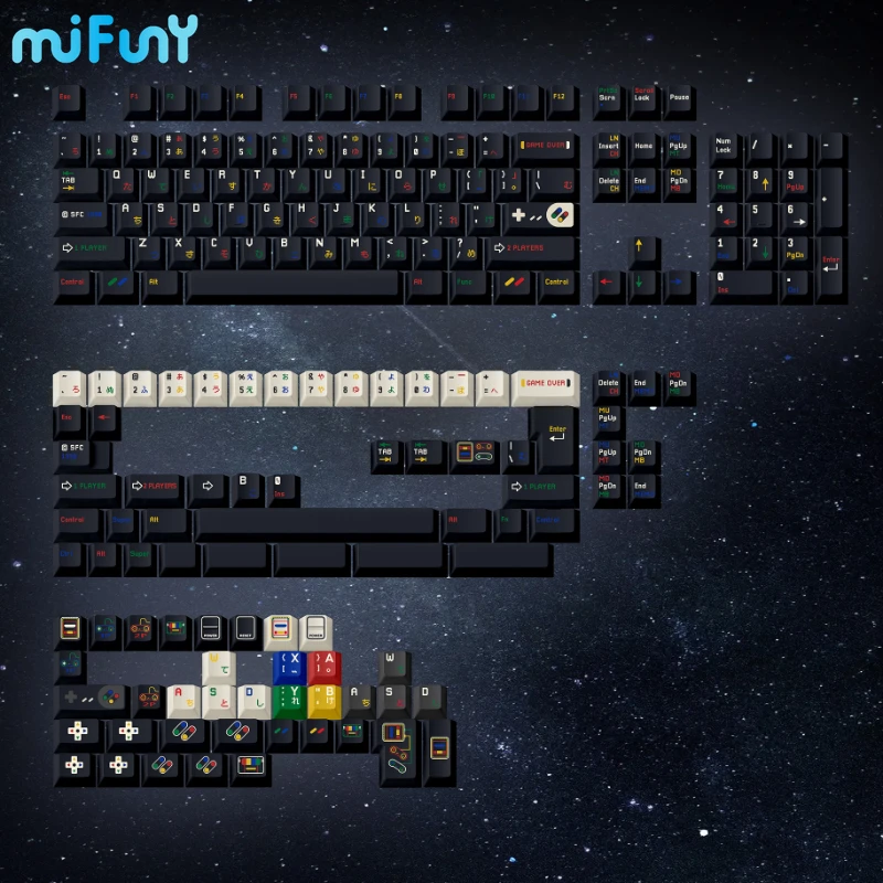 Imagem -06 - Mifuny-sfc Noite Keycaps Grupo Acessórios Teclado Mecânico Pbt Sublimação Dye Personalizado 1990