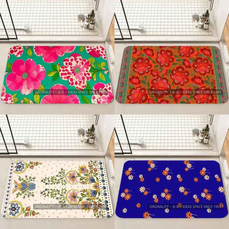 

Colorful Floral Pattern Mat Living Room Decoration Home Sofa Non-Slip Carpet Study Bedroom Tatami Children'S Soft Floor Mat