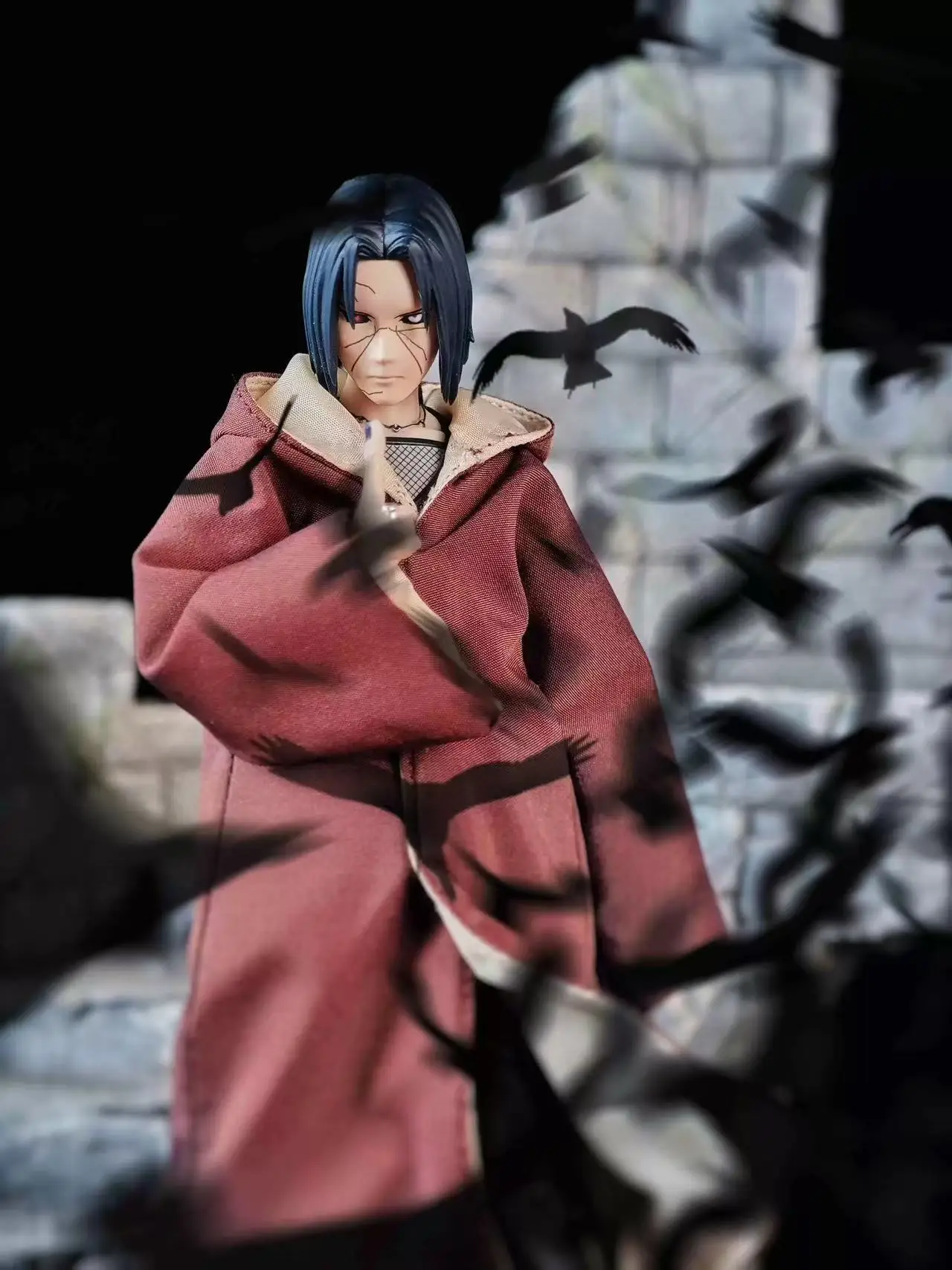 اليدوية 1/12 انمي ياباني Uchiha Itachi مقنعين عباءة الملابس والاكسسوارات صالح SHF 2.0 NARUTOP99 عمل أرقام الجسم نموذج