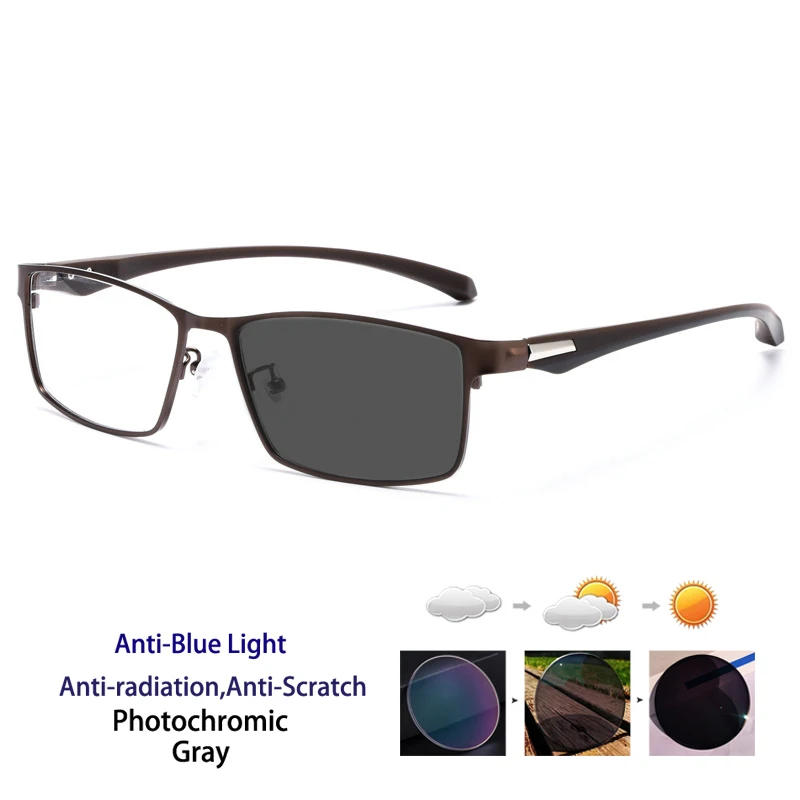 KOCOLIOR Anti Blaues Licht Männer Lesebrille Titan Legierung Metall Rahmen Business Computer Reader + 1,50 1,75 2,0 2,25 2,50 2,75 3