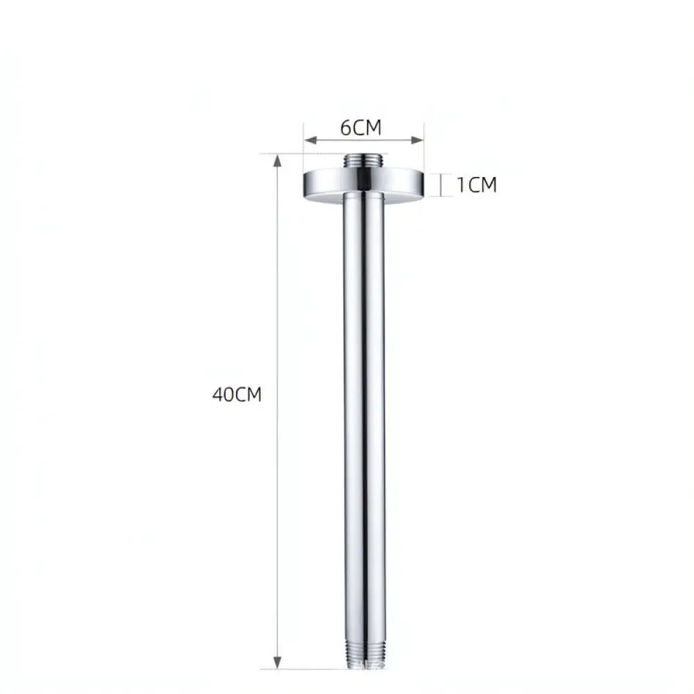 Round Ceiling Shower Arm Stainless Steel Chrome Rainfall Extension Pipe Modern Bathroom Fixture Showering Part
