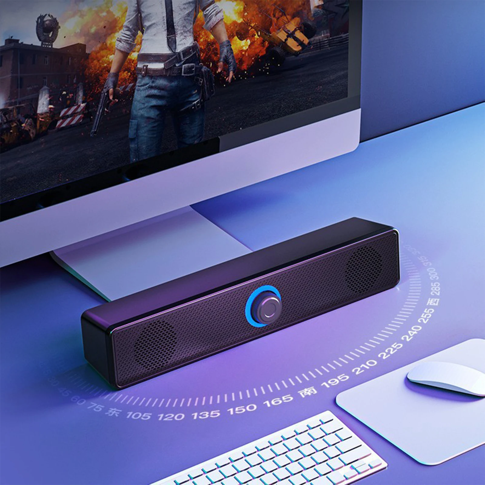 Soundbar Speaker Wired Stereo Desktop Speakers Portable Mini Stereo Sound Bar Speaker 4D Surround Home Soundbar System for TV PC view 2