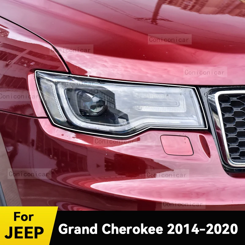 

For JEEP Grand Cherokee 2014-2020 Car Headlight Protective Cover Film Front Light Transparent TPU Headlamp Accessories
