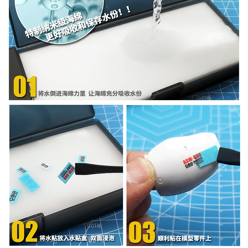 Model&Tool MS-068 Water Transter Printing Paper Box,Model Decal Water Paste Box,with Tweezer and Sponge