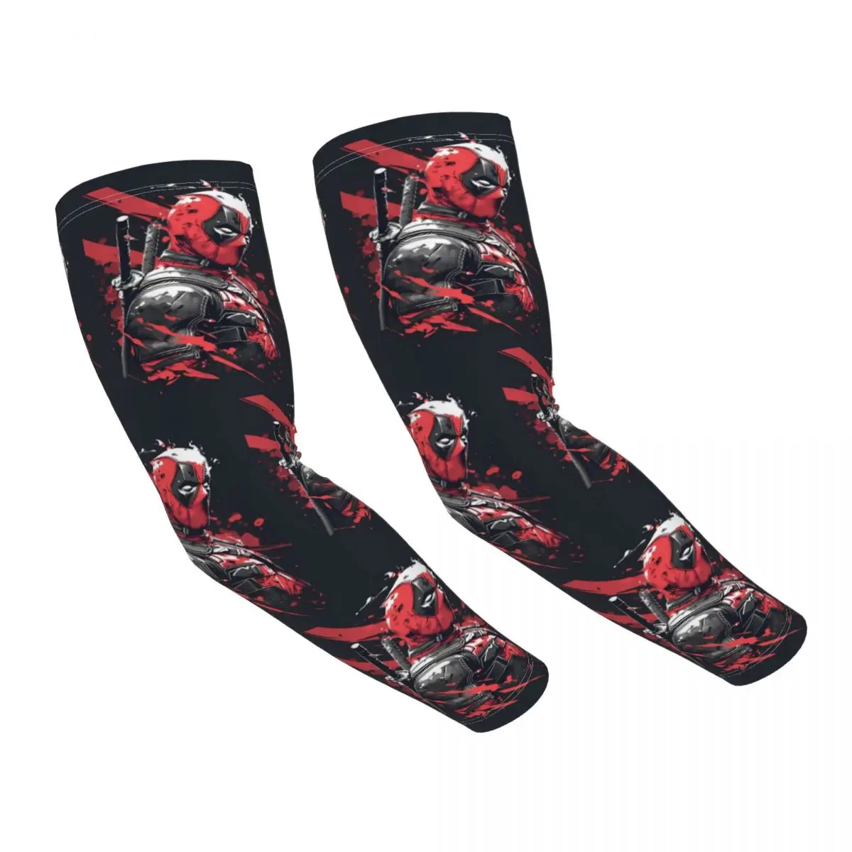 Custom Cooling Deadpool Arm Sleeves Men Women Comics Book Athletic Sports Tattoo Cover Up for Golf