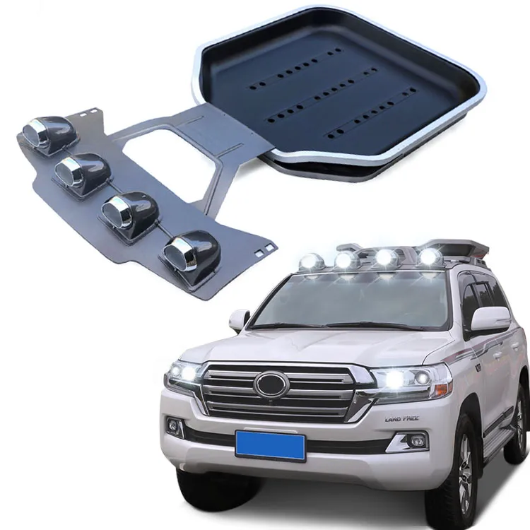 

Aluminium Alloy Car Roof Rack Carrier Box Roof Luggage Rack with Light For Land Cruiser LC200 Prado Patrol