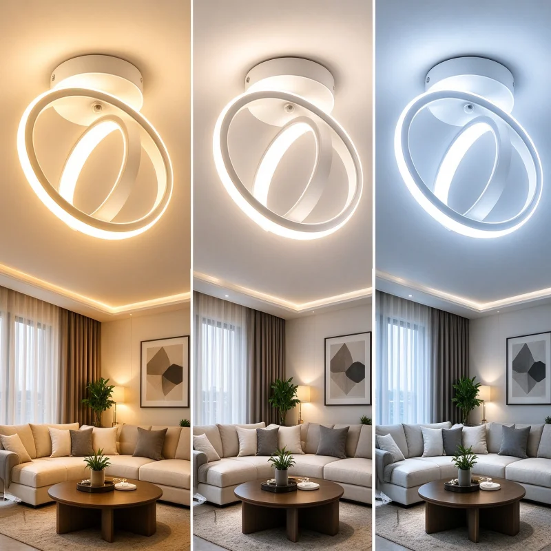 Hzralicth Nodic Style LED Aisle Ceiling Lights Surface Mounted 3-Color Lighting for Bedroom Living Room Corridor Home