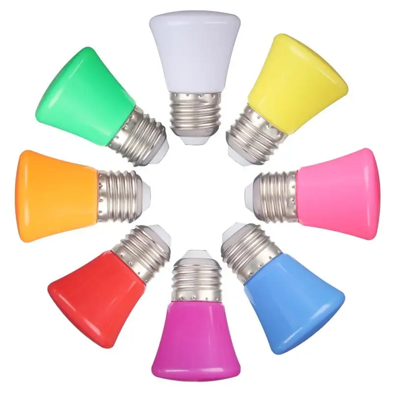 2w E27 Led Bulb Red Blue Green Pink Yellow White 8-light-colors 360/beam Colofrful Decorative Light Ac220v 240v Energy Saving