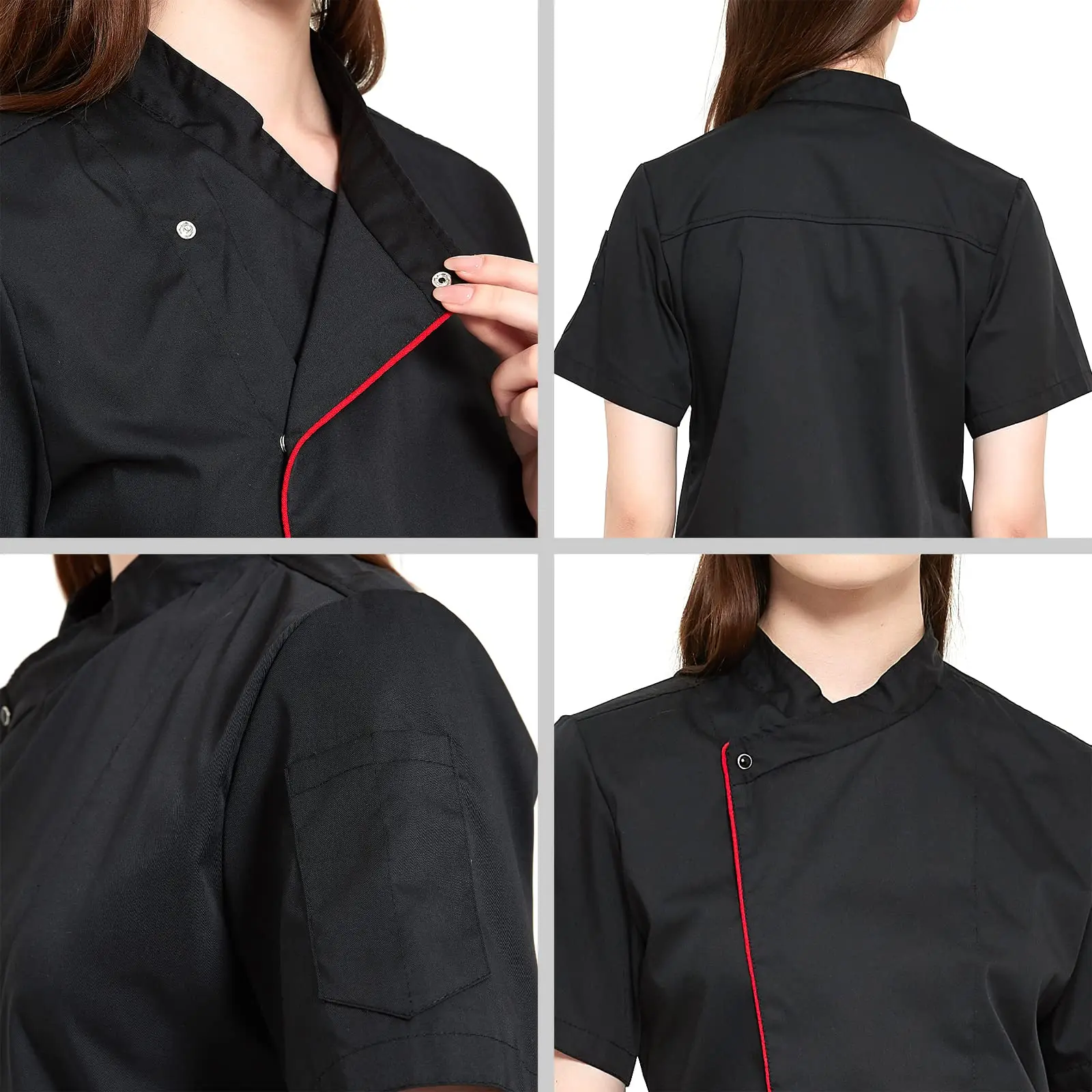 Unisex chef-kok uniform keuken hotel restaurant bakkerij kok werkkleding shirt met korte mouwen chef-kok jas tops voor ober overalls