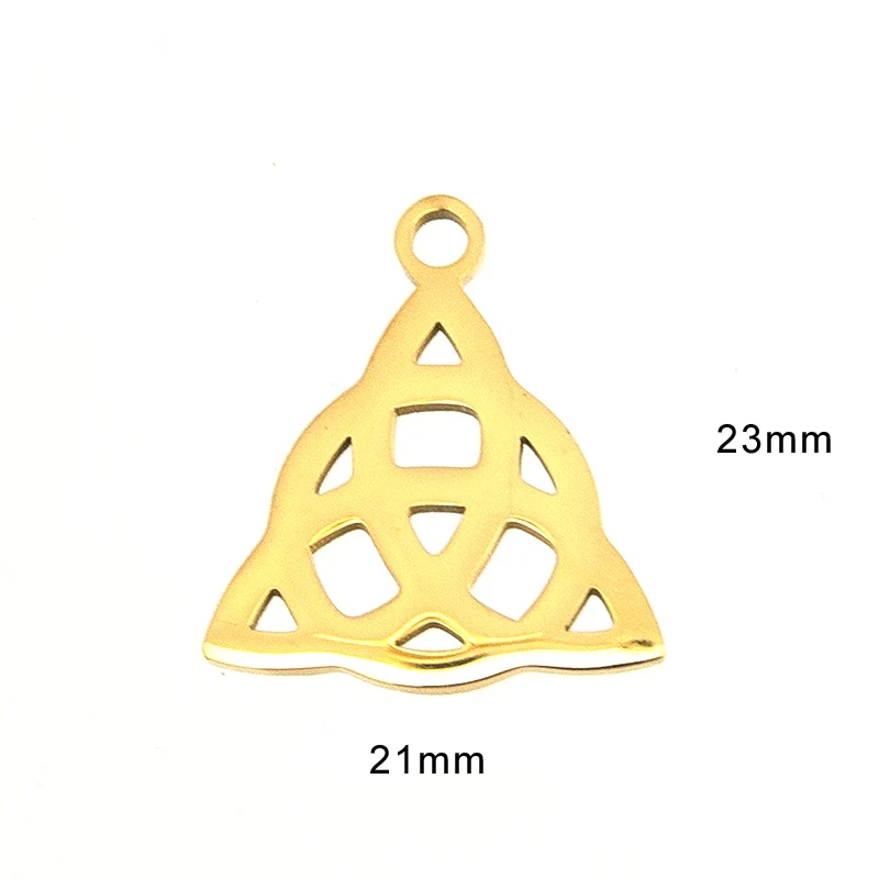 Lauburu-Pendentif croix basque en acier inoxydable poli miroir, pendentif rond Notre-Dame, breloques de bijoux, Triskele, des deux côtés, 1 PC