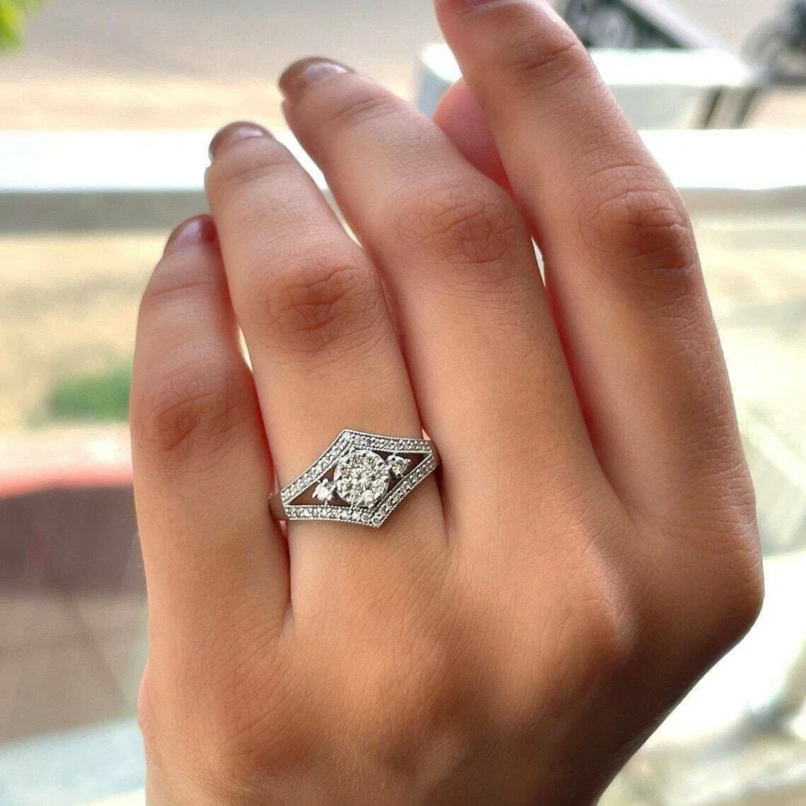 Laborgezüchteter Diamant Runder Schliff Hauptstein 3,5mm Ehering in Platin 950 DEF VS-VVS Qualität Eleganter Schmuck für Damen – Detail 9