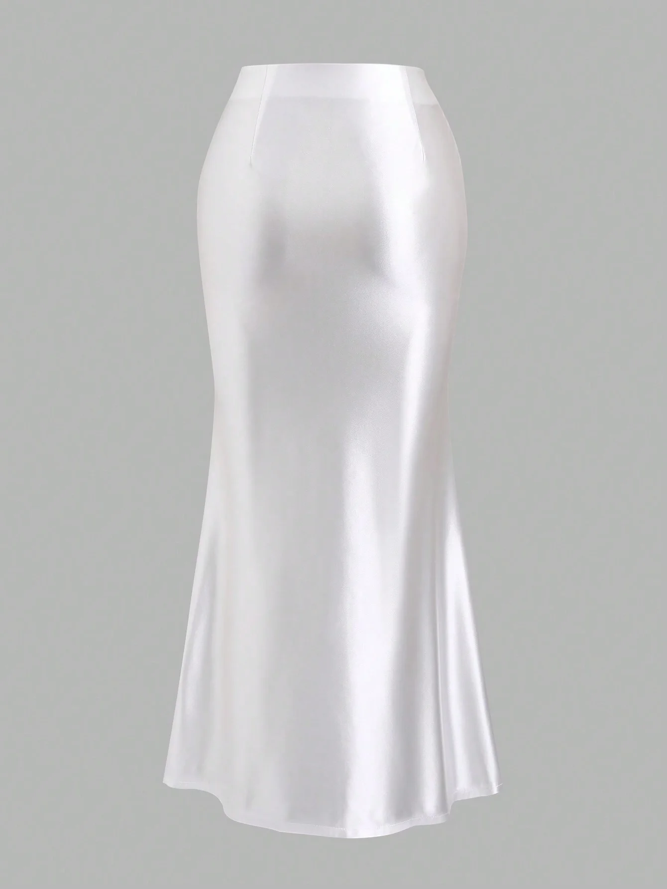 White Pleated Fishtail Skirt