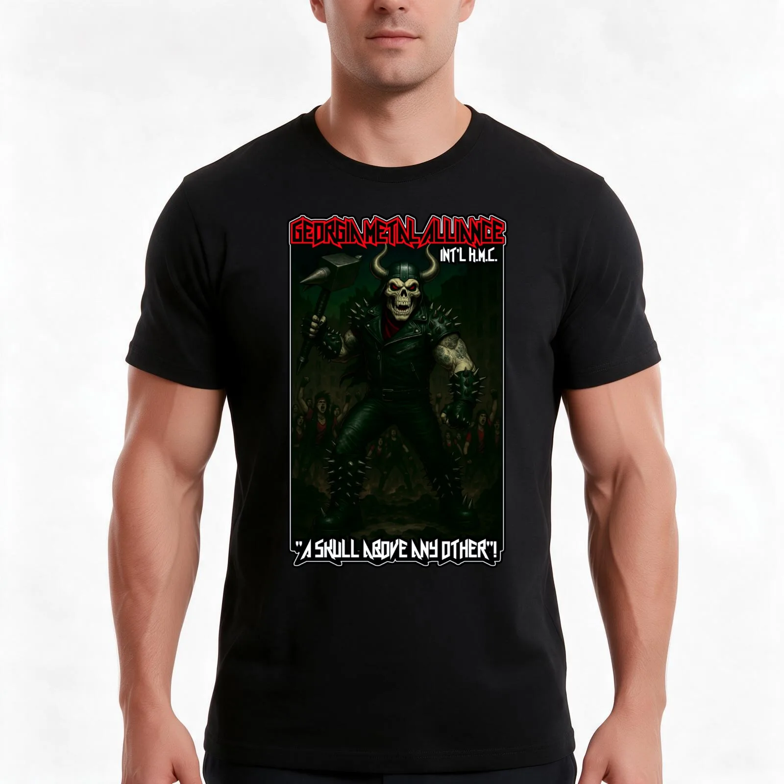 Georgia Metal Alliance Int'l H.M.C. (LIMITED) T-Shirt, Summer Casual Cotton Tee, Oversized Streetwear Tops, Unisex Men Women