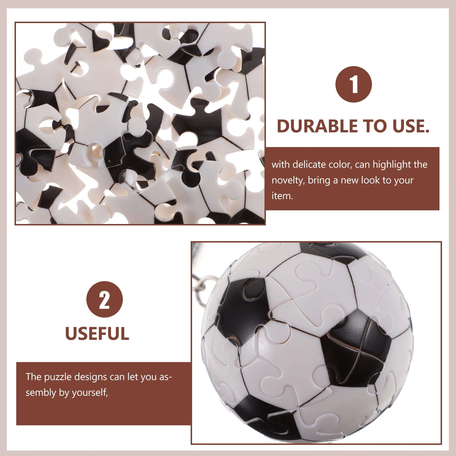 

3D Puzzle Sports Ball Keychain Multi-Functional Bag Pendant Lightweight Durable Keychains Team Fan Souvenirs Hanging Accessories