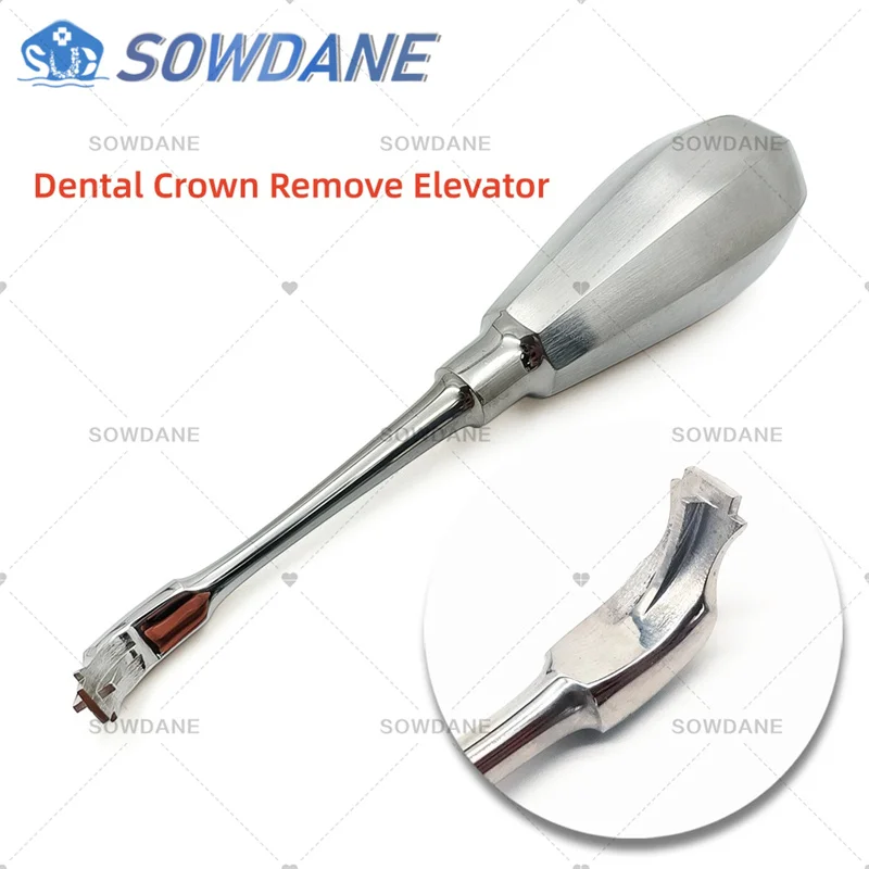 Stainless Steel Teeth Extraction Tool Dental Non-Slip Handle Cross Broken Crown Remover Pusher Crown Remove Cross Elevator