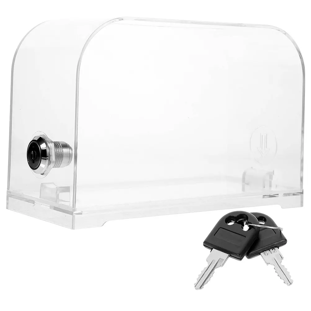 

Portable Business Card Organizer Box 7.3X4.5X4Inch Acrylic Clear Case For Office Event Networking Multifunctional Raffle Tip