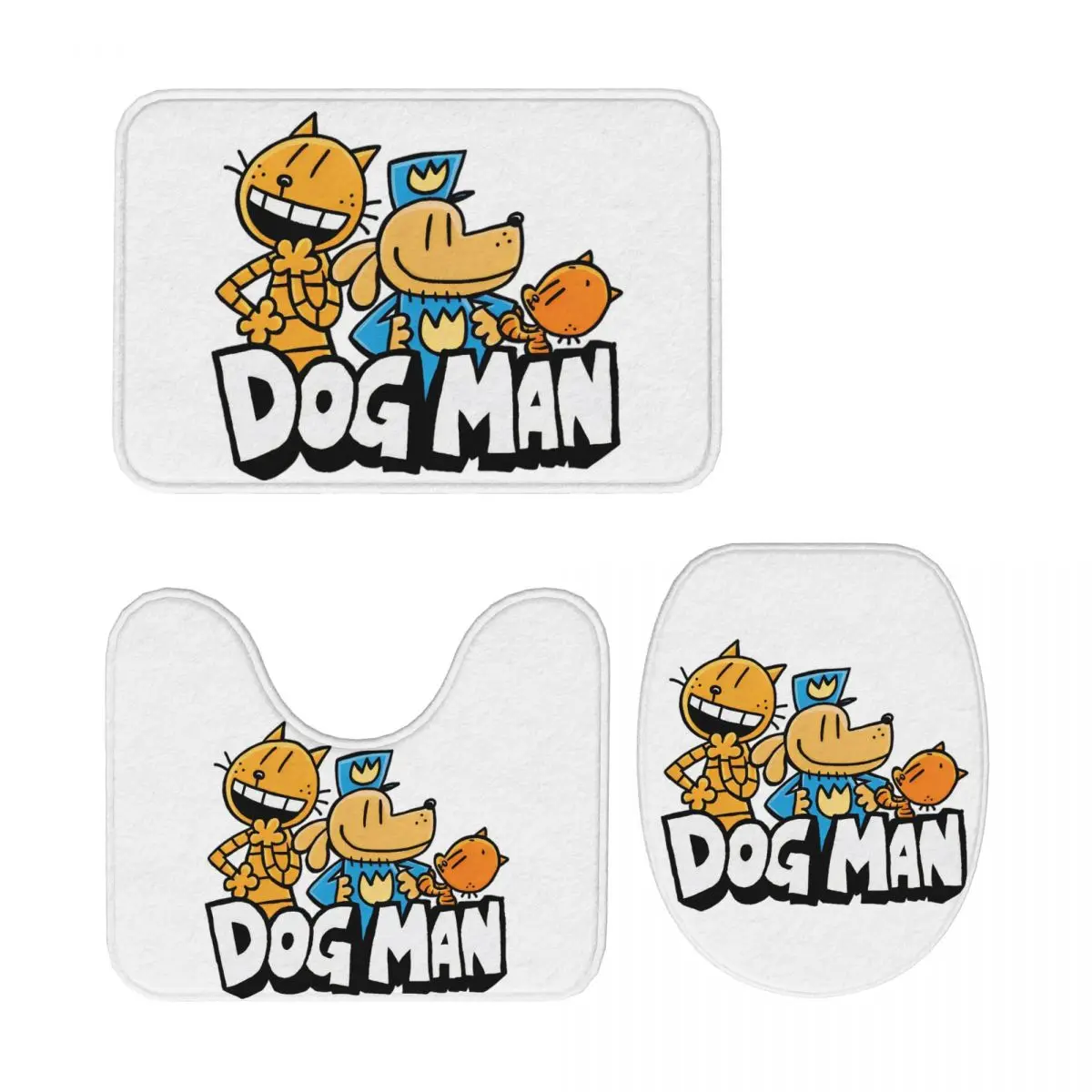 

Собака, человек, кошка и милый человек, 3-х предметный коврик для ванной, набор для ванной комнаты, крышка для унитаза, домашний декор, нескользящий ковер, напольный коврик