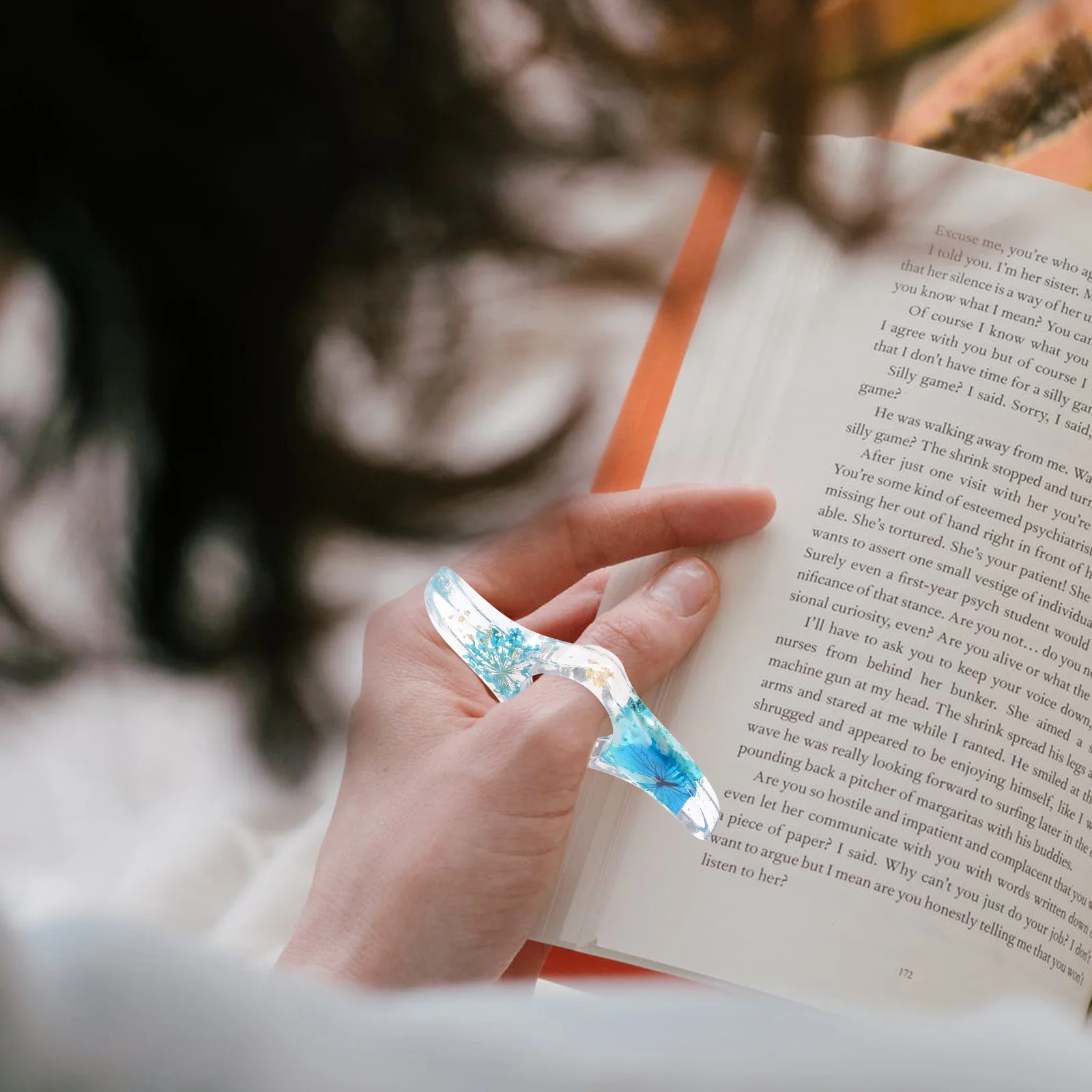 Cincin membaca buku terbuka Bookmark bunga halaman pemegang Binder Portable buku siswa