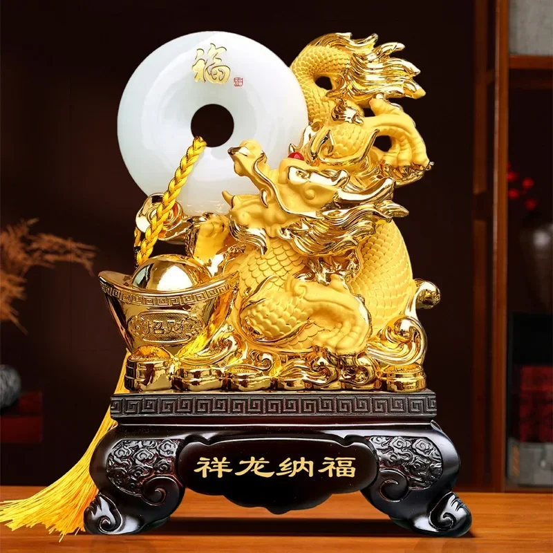 

Golden Dragon Ornament - Peace Buckle Accessory, Exquisite Wealth-Attracting Decor, Luxurious Prosperity Symbol Gift Box