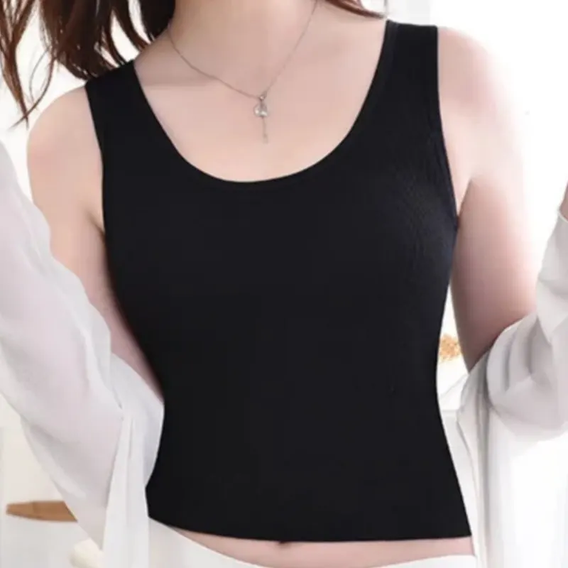 Women Tank Top Sexy Lingerie Female Camis Top Sleeveless Vest Underwear Knitted Top Sexy  Tee Summer Tanks Padded Camisole