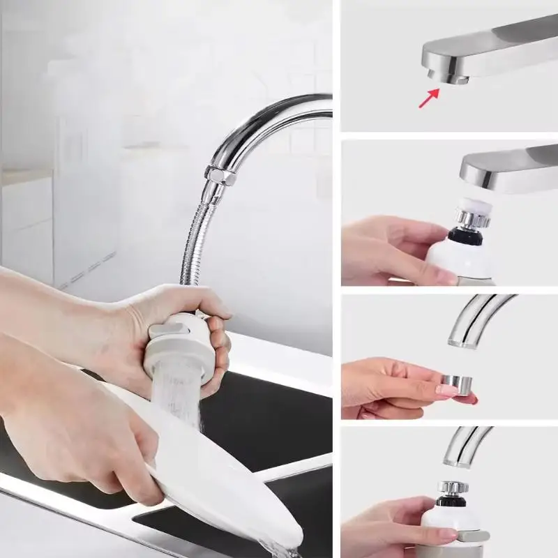 【M】3 Modes Kitchen Faucet Adapter 360 Rotation Faucet Filter Extenders Universal Kitchen Gadgets Spray Water Saving Tap Nozzle