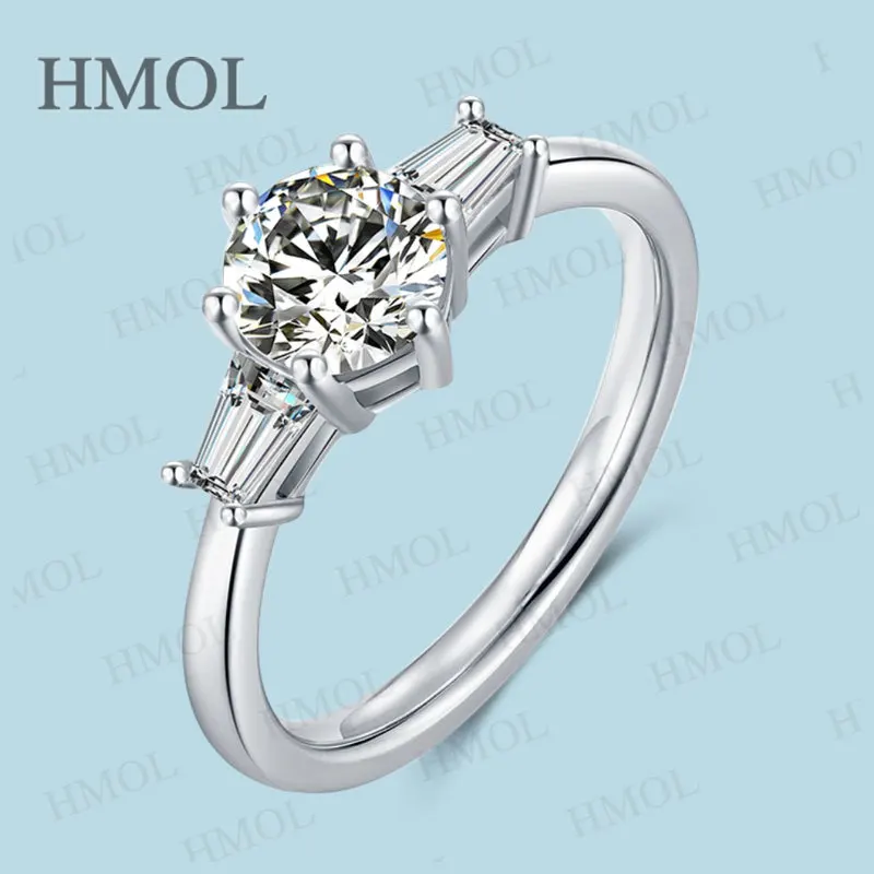 Moissanite Round Cut VVS1 Wedding Ring 925 Silver Engagement Ring High Quality Diamond Bridal Jewelry for Women