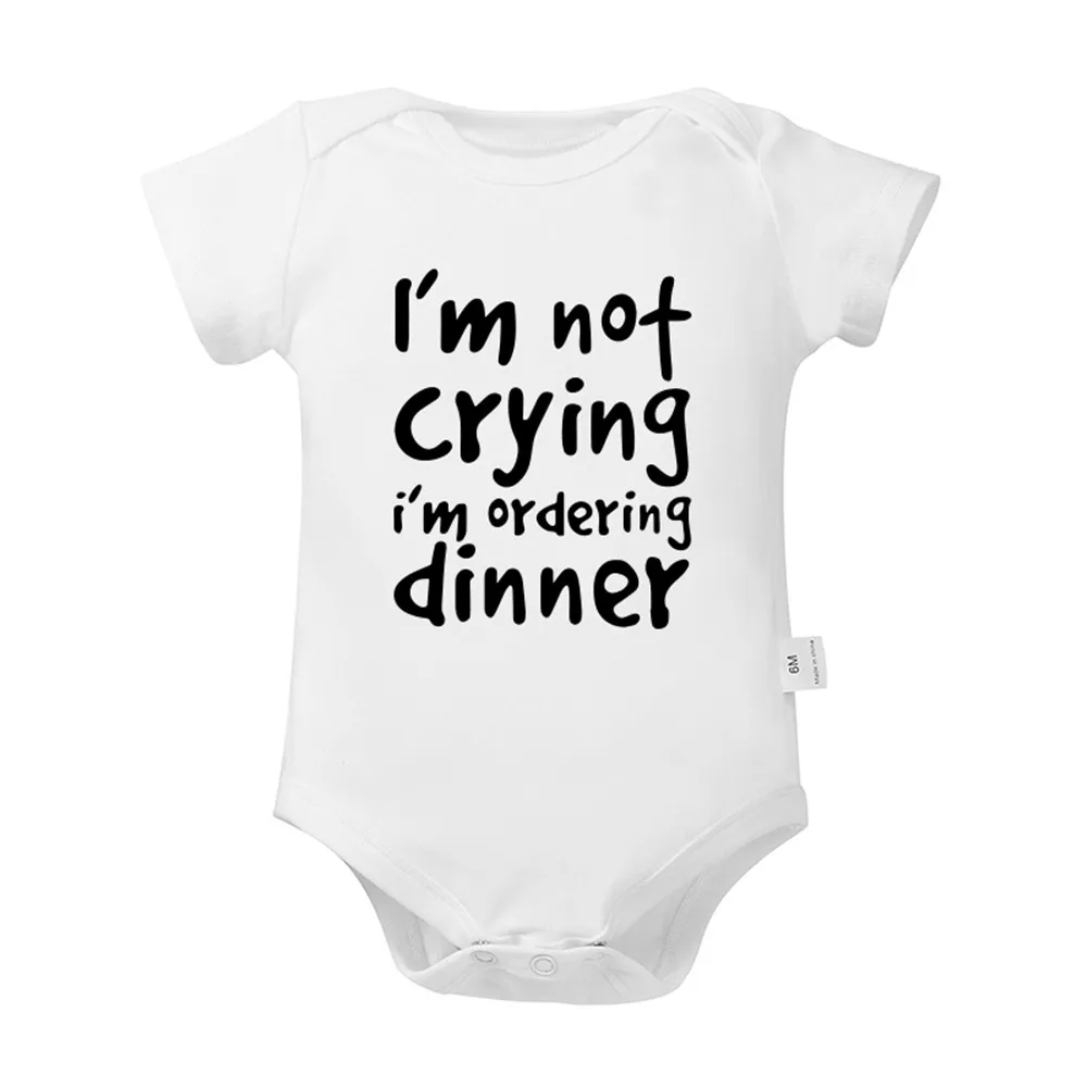 Baby I\'m Not Crying 2024 Newborn Baby Bodysuits Summer Boys Girls Romper Body Pregnancy Reveal Clothes