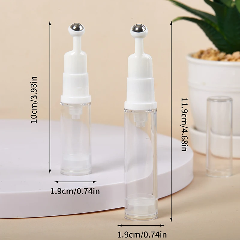 5/10ml Liquid Foundation Refillable Bottles Cosmetics Eye Cream Roller Ball Vacuum Bottle Travel Portable Empty Glass Bottle