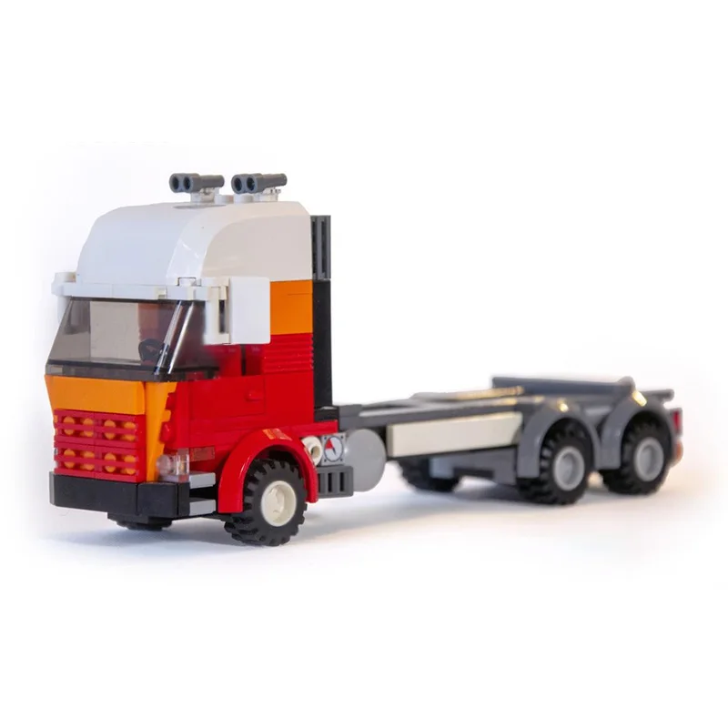 シティカーモデル MOC 組み立てブロック コンテナ輸送トラック モジュール式テクノロジー 子供向けホリデーギフト 組み立ておもちゃセット