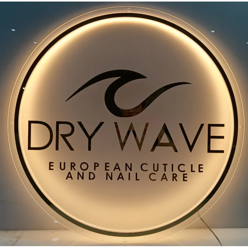 custom.Customized Round Acrylic Sign Mirror Salon Hair Nail Bar Beauty Advertising Sign Shops Design